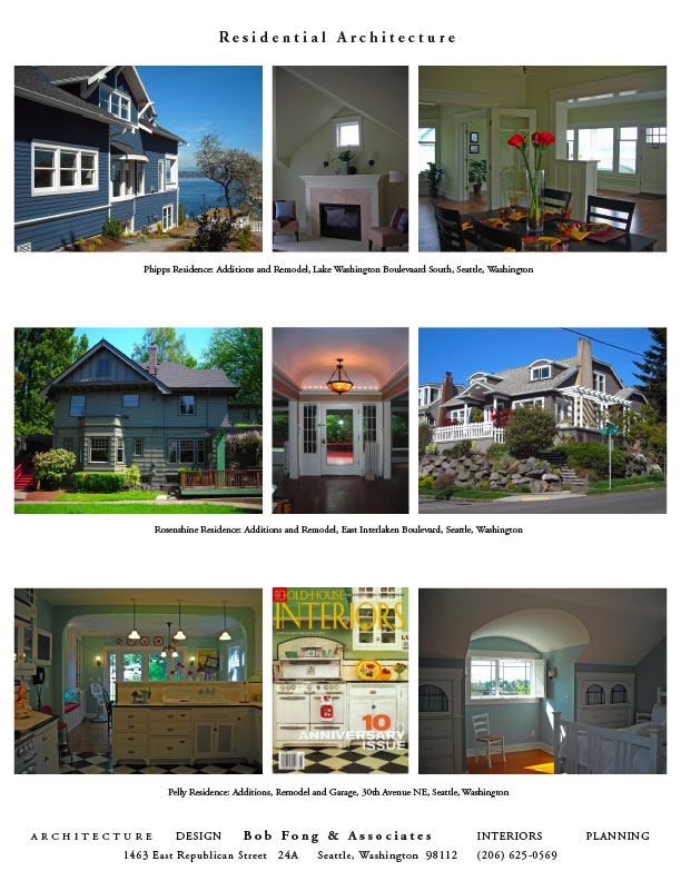 Residential Work by Bob Fong & Associates